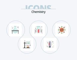 chimica piatto icona imballare 5 icona design. . sperimentare. scienza. chimica. laboratorio vettore