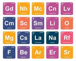 20 preiodico tavolo di il elementi icona imballare design vettore
