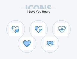 cuore blu icona imballare 5 icona design. piace. cuore. piace. piace. interruttore vettore