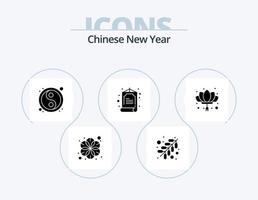 Cinese nuovo anno glifo icona imballare 5 icona design. fiore. Cina. lunare. zhihu. Cina vettore