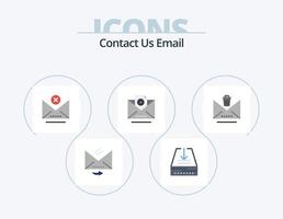 e-mail piatto icona imballare 5 icona design. cancellare. Elimina. bloccare. vide. e-mail vettore