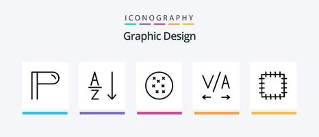 design linea 5 icona imballare Compreso . Ritaglia. testo formazione scolastica. creativo icone design vettore