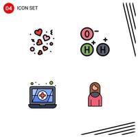 4 creativo icone moderno segni e simboli di giorno donne san valentino scienza ragazza modificabile vettore design elementi