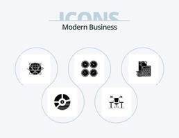 moderno attività commerciale glifo icona imballare 5 icona design. globale. attività commerciale. attività commerciale. globo. ufficio vettore