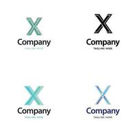 lettera X grande logo imballare design creativo moderno loghi design per il tuo attività commerciale vettore