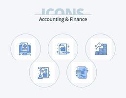 contabilità e finanza blu icona imballare 5 icona design. grafico. metrica. torta grafico. analitica. schermo vettore