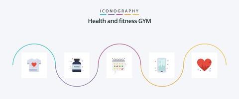 Palestra piatto 5 icona imballare Compreso . Data. colpo. amore vettore