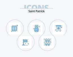 santo patrick blu icona imballare 5 icona design. pentola. fortuna. santo patrick. oro. bevanda vettore
