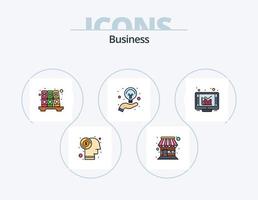 attività commerciale linea pieno icona imballare 5 icona design. immagine. telaio. piccante. idea. creativo vettore