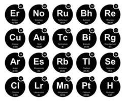 20 preiodico tavolo di il elementi icona imballare design vettore