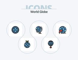 globo linea pieno icona imballare 5 icona design. . freccia. globo. viaggio. globo vettore