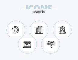 carta geografica perno linea icona imballare 5 icona design. . . ruota. tazza. caffè vettore