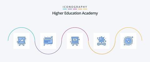 accademia blu 5 icona imballare Compreso studia. formazione scolastica. scuola. accademia. spazzola vettore