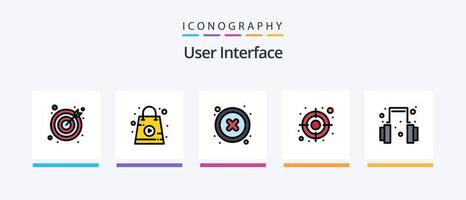 utente interfaccia linea pieno 5 icona imballare Compreso Messaggio. bolla. in linea. utente. interfaccia. creativo icone design vettore