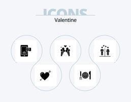San Valentino glifo icona imballare 5 icona design. amore. san valentino. amore. san valentino. Data vettore