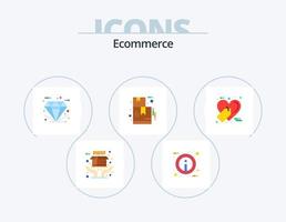 e-commerce piatto icona imballare 5 icona design. vendita etichetta. preferito. Buona. e-commerce. e-commerce vettore