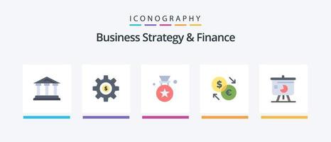 attività commerciale strategia e finanza piatto 5 icona imballare Compreso dollaro. moneta. dollaro. convertitore. distintivo. creativo icone design vettore