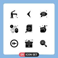 9 creativo icone moderno segni e simboli di dati pagare per clic occhio cura pagare acquistare modificabile vettore design elementi