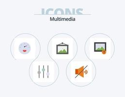 multimedia piatto icona imballare 5 icona design. . . velocità. foto. mettere in guardia vettore