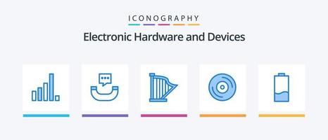 dispositivi blu 5 icona imballare Compreso energia. elettrico. strumento. batteria. dj. creativo icone design vettore