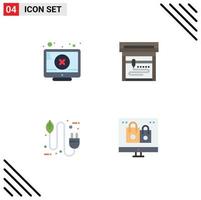 4 creativo icone moderno segni e simboli di schermo elettricità Attenzione bio scatola modificabile vettore design elementi
