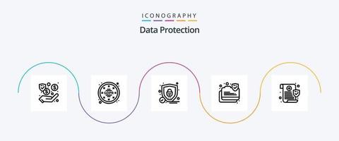 dati protezione linea 5 icona imballare Compreso privacy. medico. protezione. sicuro. dati sicuro vettore