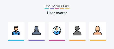 utente linea pieno 5 icona imballare Compreso . utente. profilo. profilo. personale. creativo icone design vettore