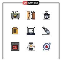 9 creativo icone moderno segni e simboli di carta Nota matita documento servizio modificabile vettore design elementi