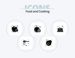 cibo glifo icona imballare 5 icona design. . cibo. cibo. torta. frutta vettore