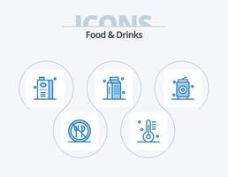 cibo e bevande blu icona imballare 5 icona design. pasto. bevande. gastronomia. cucinando. frutta vettore