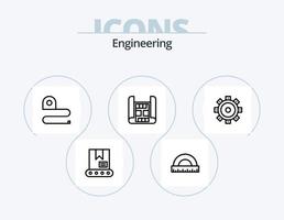 ingegneria linea icona imballare 5 icona design. costruzione. ascia attrezzo. riparazione. ascia. ascia vettore