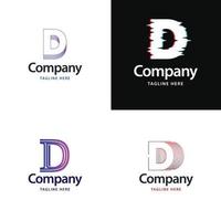 lettera d grande logo imballare design creativo moderno loghi design per il tuo attività commerciale vettore