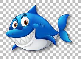personaggio dei cartoni animati sorridente dello squalo vettore