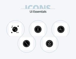 ui essenziali glifo icona imballare 5 icona design. interfaccia. Inserisci. medaglia. pianeta. globale vettore