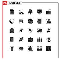 25 creativo icone moderno segni e simboli di Luna hardware regole attrezzatura computer modificabile vettore design elementi