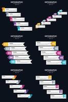 vettore 6 infografica imballare presentazione diapositiva modello 5 passaggi ciclo diagrammi e linea del tempo