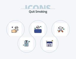 smettere fumo linea pieno icona imballare 5 icona design. Fumo. abitudine. problema. dipendente. sigaretta vettore