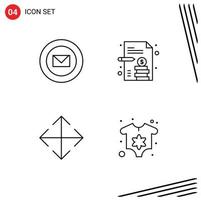 4 linea concetto per siti web mobile e applicazioni posta trasformare francobolli attività commerciale rapporto Abiti modificabile vettore design elementi