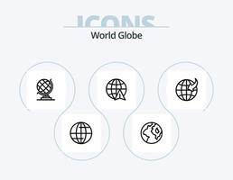 globo linea icona imballare 5 icona design. . Posizione. viaggio. Internet. globale vettore