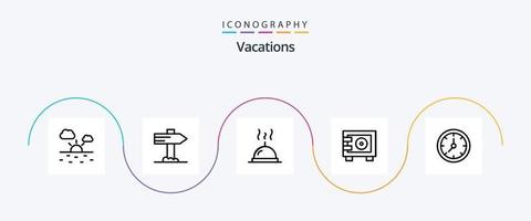 vacanze linea 5 icona imballare Compreso . sicuro . i soldi . vettore