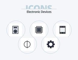 dispositivi linea pieno icona imballare 5 icona design. hardware. dispositivi. Banca dati. computer. veloce guidare vettore