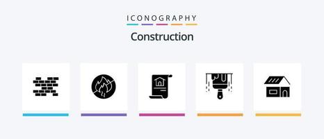 costruzione glifo 5 icona imballare Compreso casa. costruire. documento. costruzione. costruzione. creativo icone design vettore