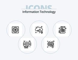 informazione tecnologia linea icona imballare 5 icona design. . simmetrico. informatica. chiavi. trasmettitore vettore