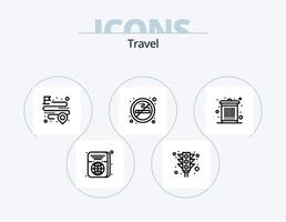 viaggio linea icona imballare 5 icona design. dai un'occhiata in. id. bidone. viaggio. passaporto vettore