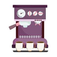 metodi di preparazione del caffè, macchina per caffè espresso con tazze vettore
