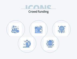 raccolta di fondi blu icona imballare 5 icona design. gestione. ricompensa. ipo. regalo. realizzazione vettore