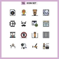 impostato di 16 moderno ui icone simboli segni per sviluppo codifica colla App proporzione modificabile creativo vettore design elementi