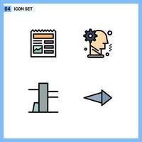 impostato di 4 moderno ui icone simboli segni per documento utensili e utensili immagine uomo giusto modificabile vettore design elementi