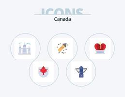 Canada piatto icona imballare 5 icona design. reale. corona. costruzione. fuoco vettore