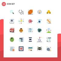 25 utente interfaccia piatto colore imballare di moderno segni e simboli di Abiti spiaggia Rugby idea cerchio modificabile vettore design elementi